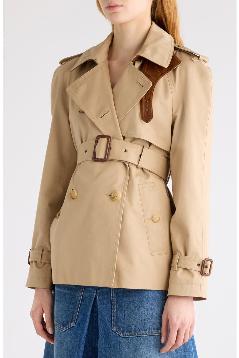 Chloé Short Cotton Gabardine Trench Coat (Women) | Nordstrom