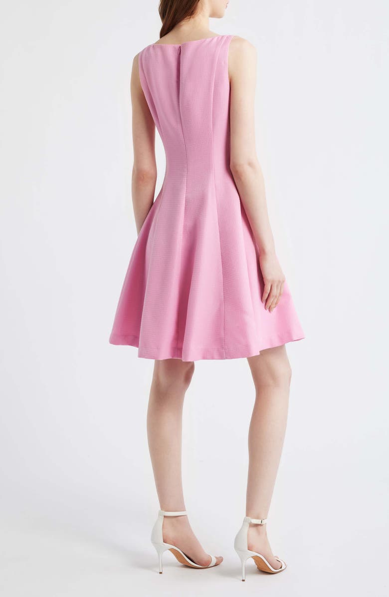 Tahari ASL Bouclé Fit & Glare Dress, Alternate, color, Flamingo