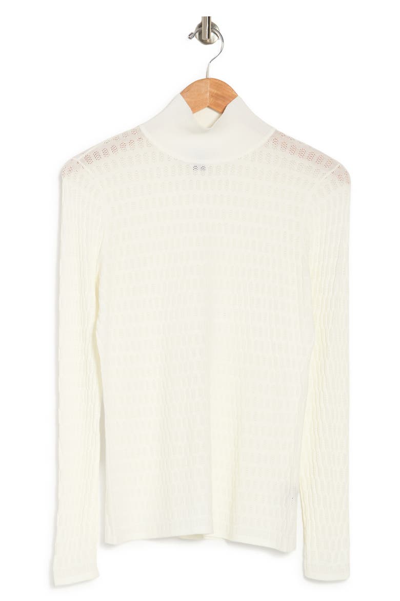 Mock Neck Pointelle Knit Top, Alternate, color, ECRU