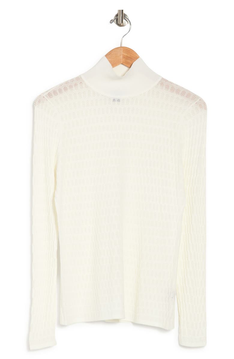 St. John Collection Mock Neck Pointelle Knit Top, Alternate, color, 