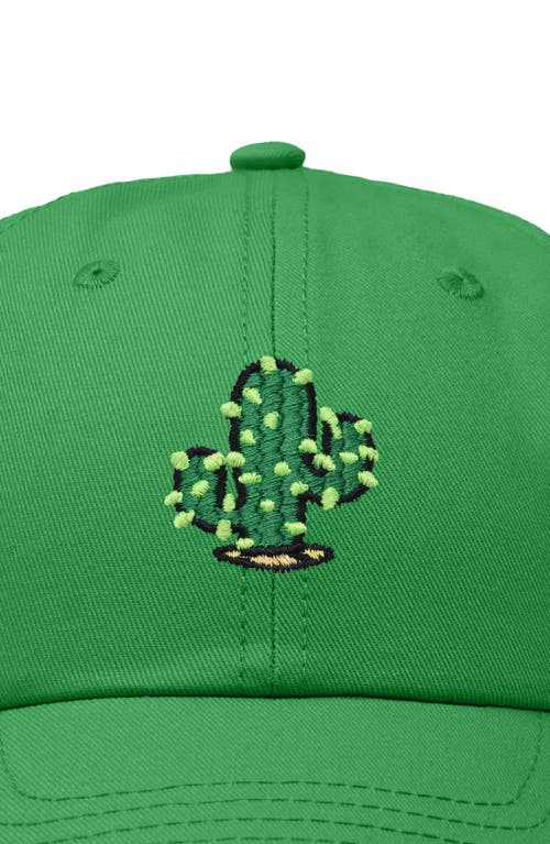 Dalix Cactus Embroidered Low Crown Cap In Kelly Green
