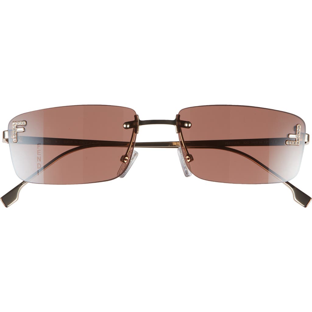 Fendi First Rimless Rectangular Sunglasses In Multi