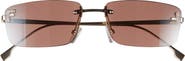 Fendi First Rimless Rectangular Sunglasses