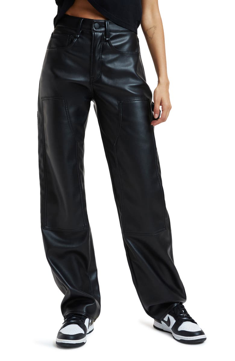 Good American Good '90s Better Than Leather Faux Leather Pants, Main, color, 