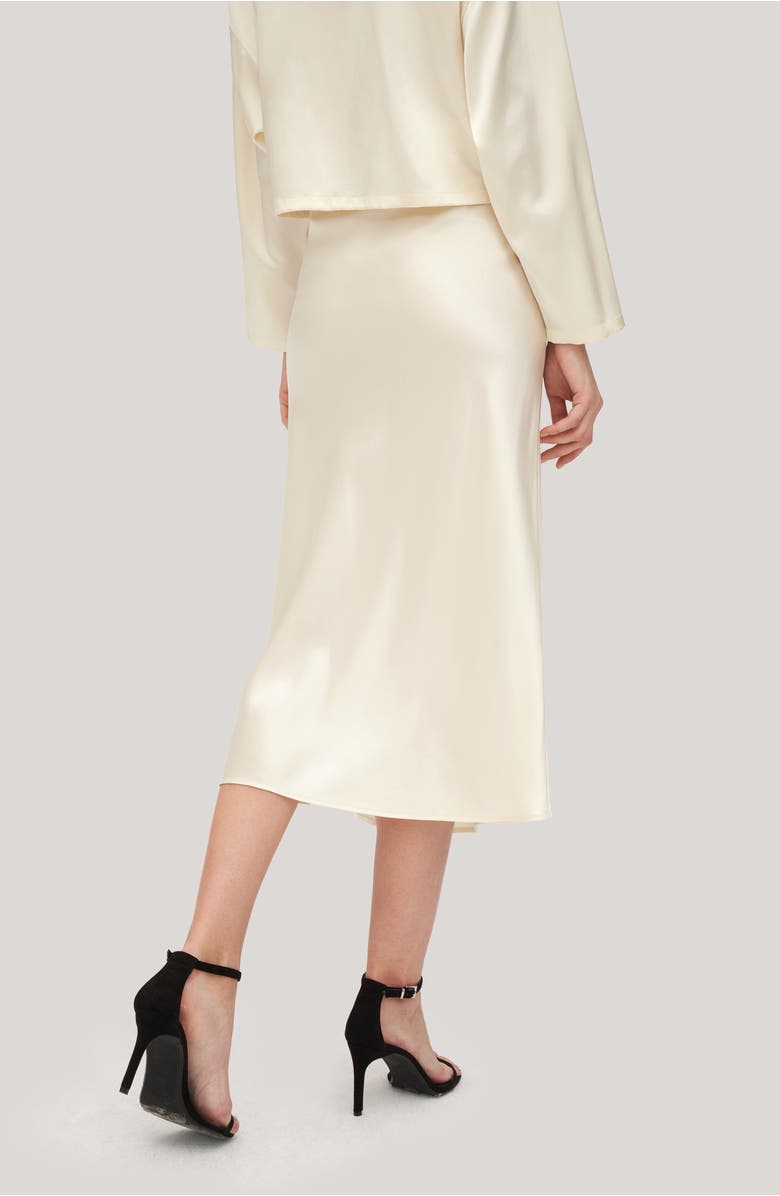 Lilysilk Minimalist Aesthetic Silk Poppy Skirt, Alternate, color, Lily White