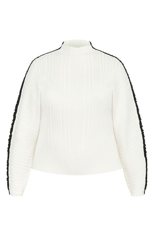 City Chic Miranda Funnel Neck Sweater In Neutral