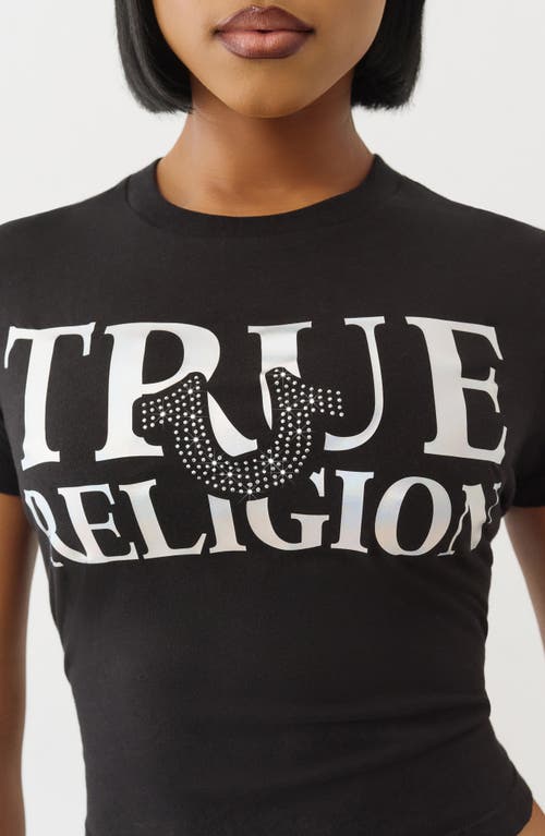 True Religion Crystal Embellished Graphic T-shirt In Black