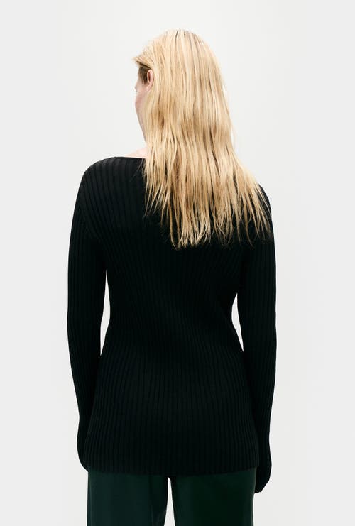 Shop Silk Laundry Ribbed Kia Cardigan Black