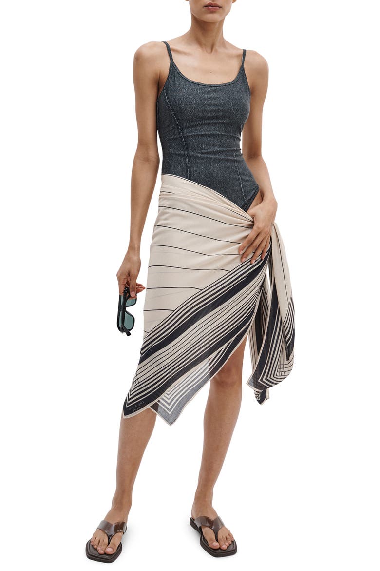 Erina Stripe Scarf, Main, color, SAND BLACK STRIPE