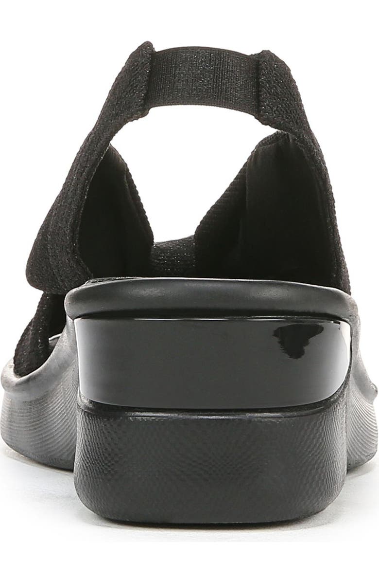 BZees Serenade Slingback Wedge Sandal, Alternate, color, Black Stretch Fabric