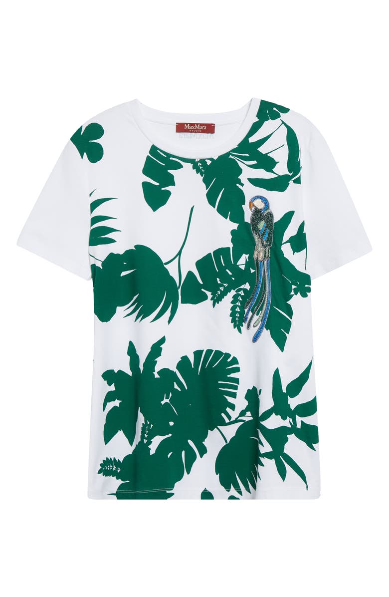 Max Mara Studio Won Crystal Embellished Parrot T-Shirt, Alternate, color,