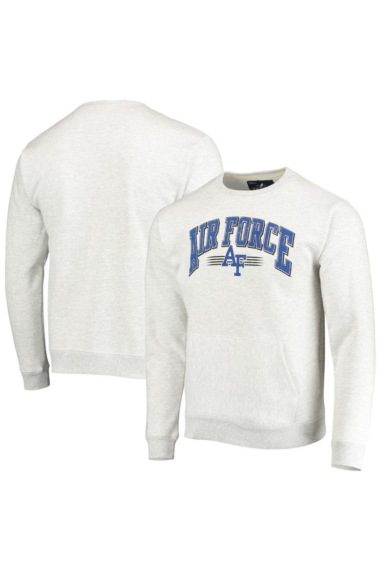 Men's League Collegiate Wear Heathered Gray Air Force Falcons Upperclassman Pocket Pullover Sweatshirt, Main, color, Heather Gray