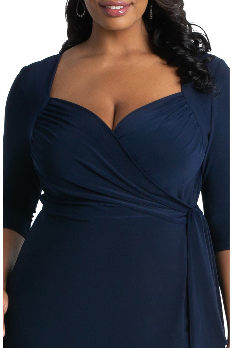 Sweetheart Neck Wrap Dress, Alternate, color, NAVY BLUE
