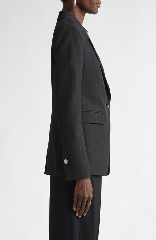 St John St. John Collection Pinstripe One-button Blazer In Black