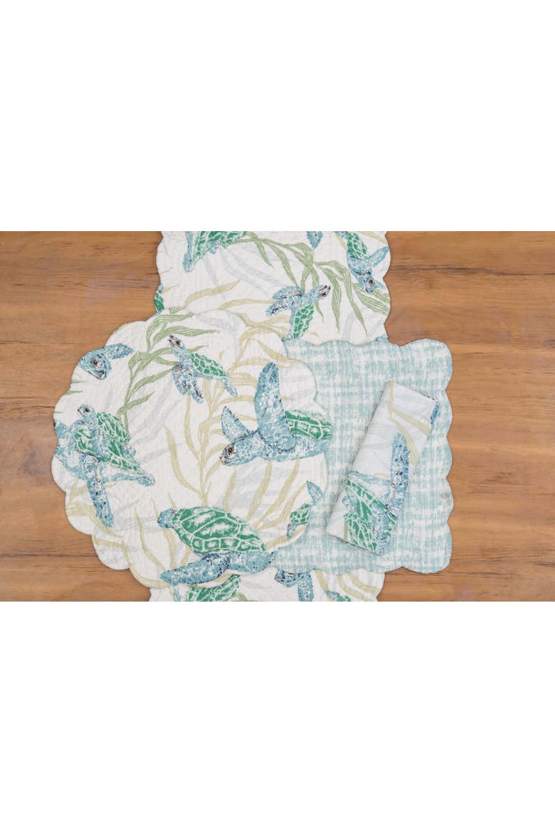 Cape Canaveral Sea Turtle Set of 6 Cloth Napkins, Alternate, color, Blue