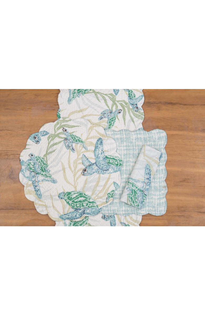 C&F Home Cape Canaveral Sea Turtle Set of 6 Cloth Napkins, Alternate, color, Blue