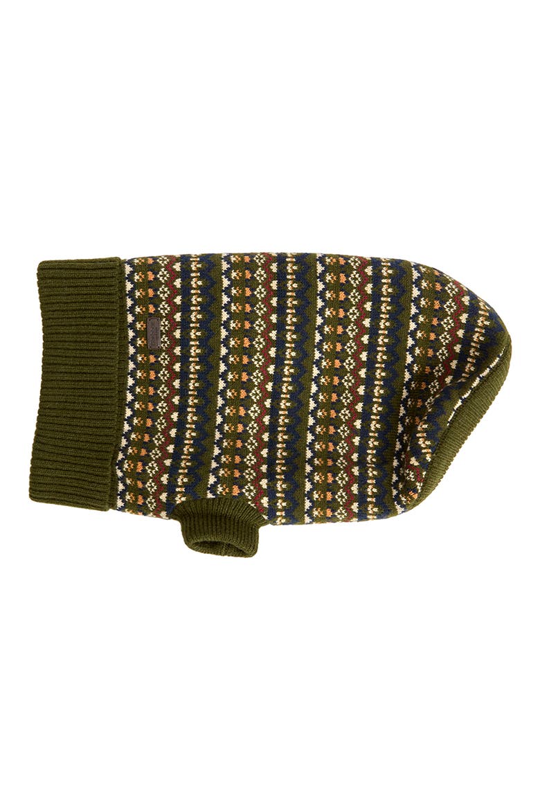 Fair Isle Dog Sweater, Alternate, color, OLIVE