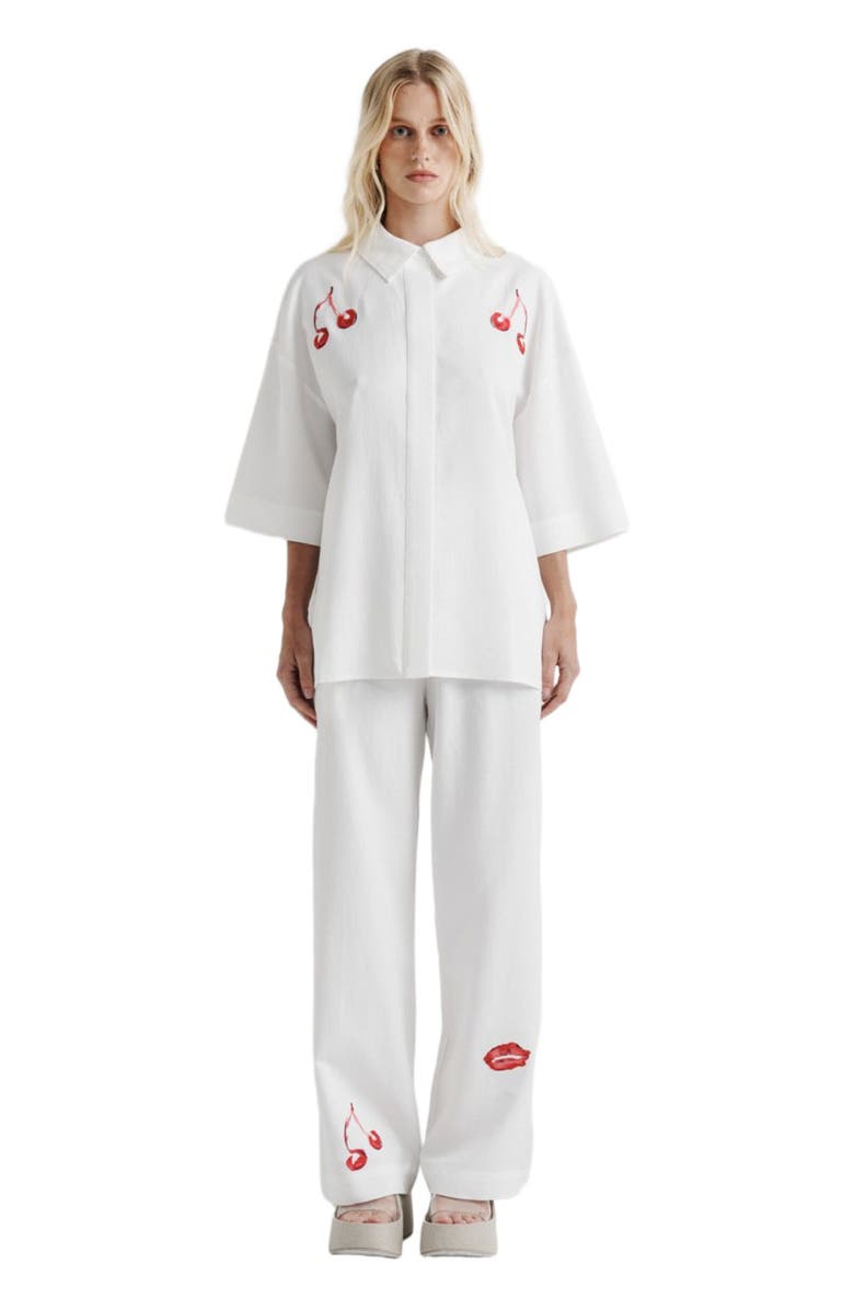 Romy Cherry Shirt, Main, color, White