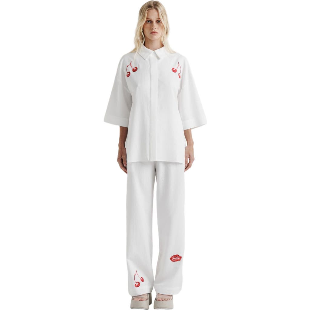 Romy Cherry Shirt in White  product