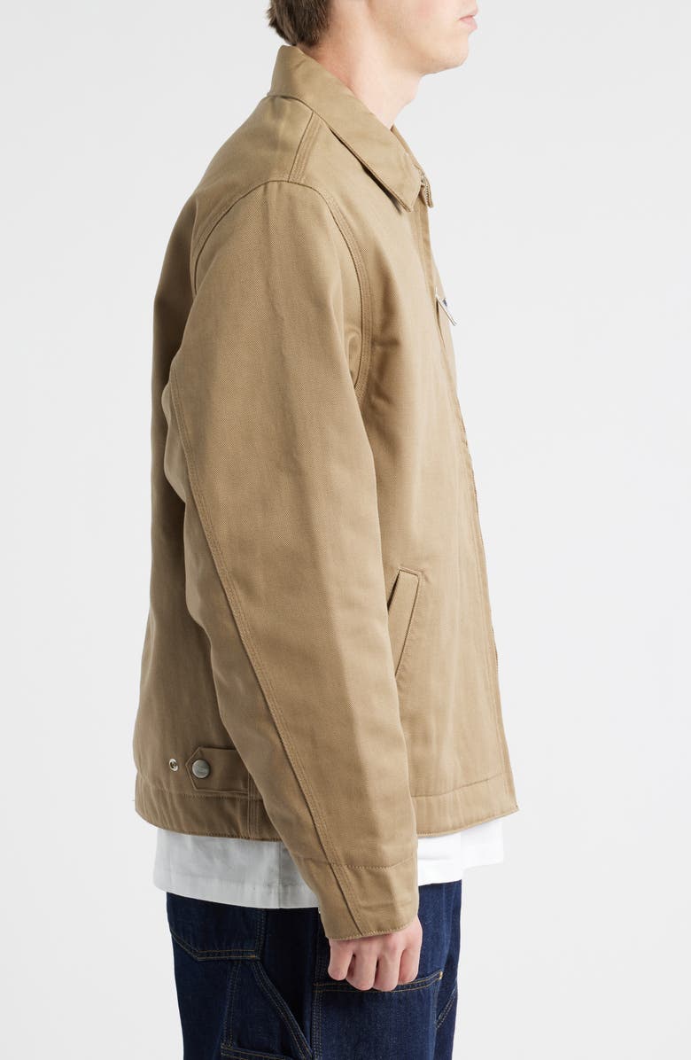 Carhartt Work In Progress Modular Script Embroidered Twill Jacket, Alternate, color, Beige Leather
