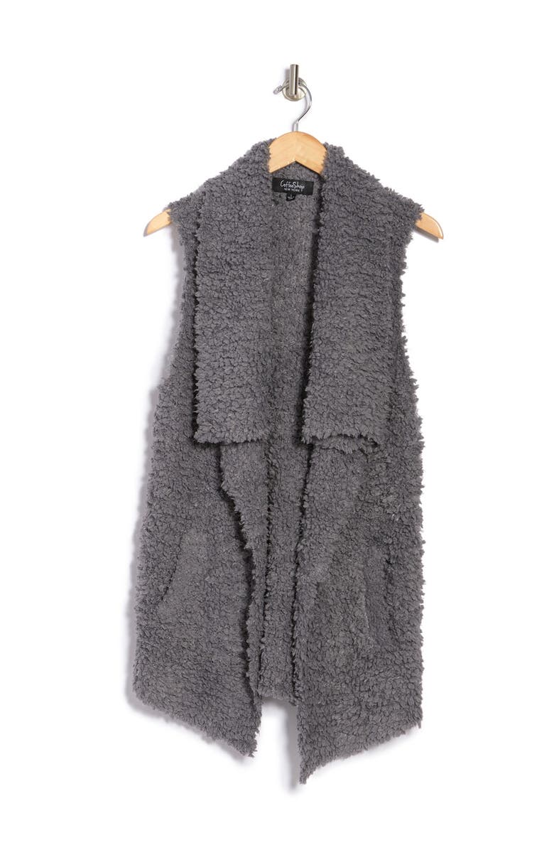 Coffee Shop Teddy Drape Vest, Alternate, color, 
