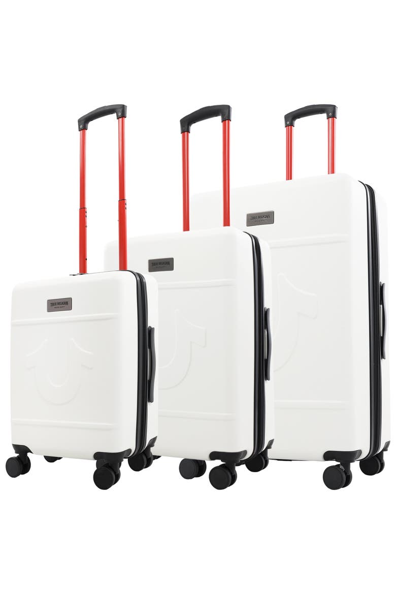 Molded U 3-Piece Hardside Spinner Luggage Set 22", 26.5" & 30.5" Expandable Suitcases, Main, color, WHITE