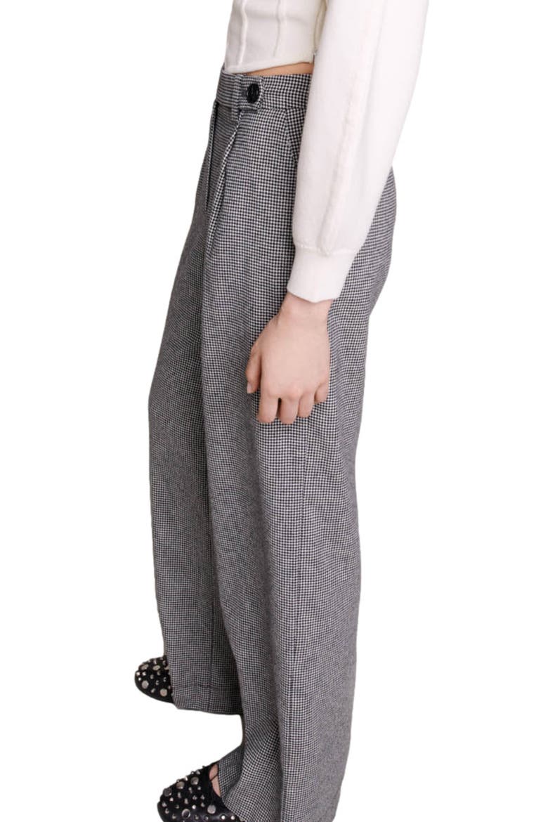 Piotto Pleat Wide Leg Pants, Alternate, color, BLACK / WHITE