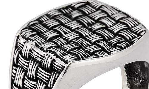 Yield Of Men Basketweave Signet Ring In Metallic