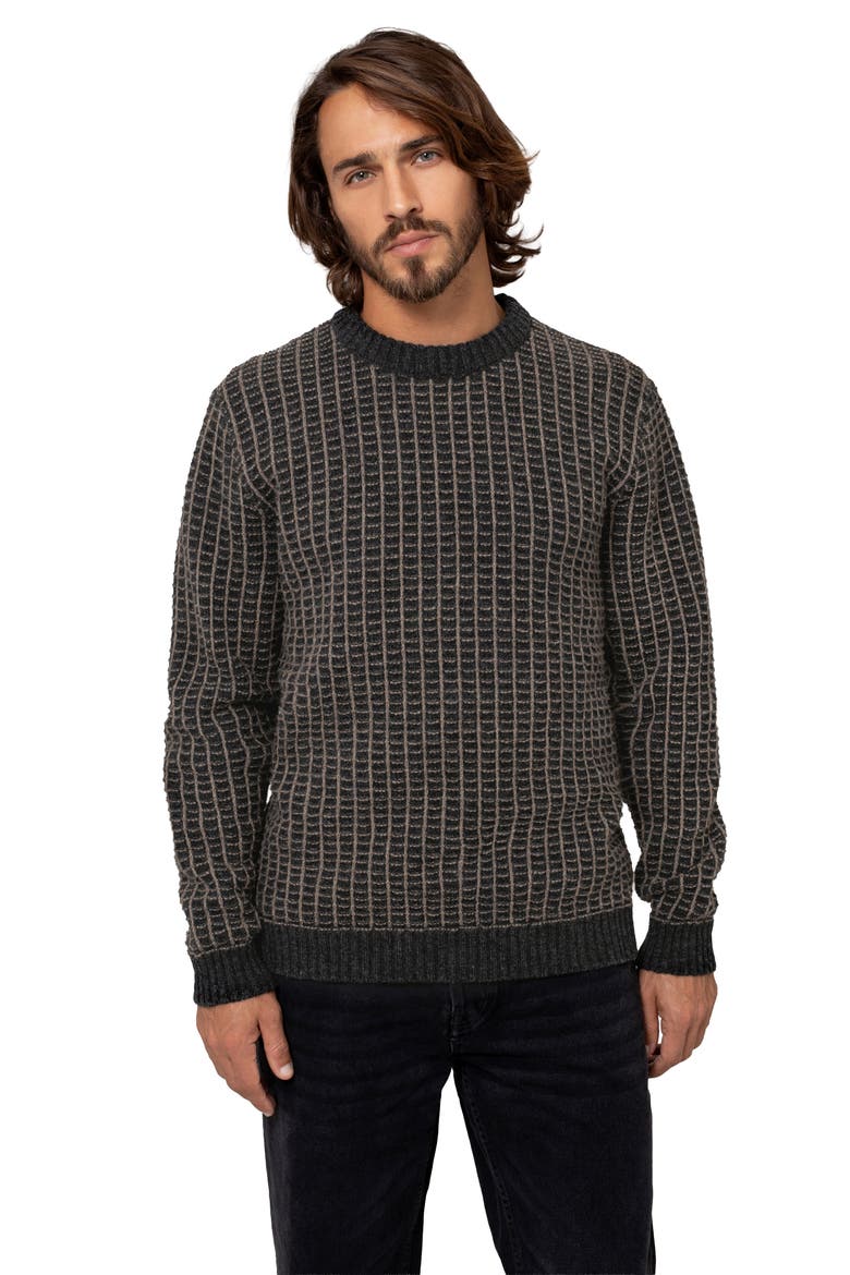 Cont Text Stitch Sweater, Main, color, CHARCOAL
