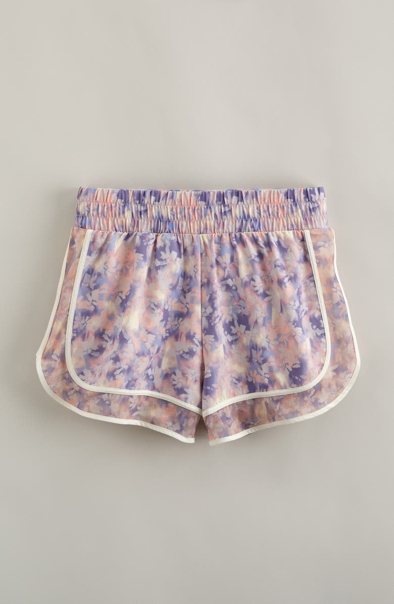 Zella Girl Kids' Rally Print Boxer Shorts, Main, color, Purple Haze Abstract Daisies