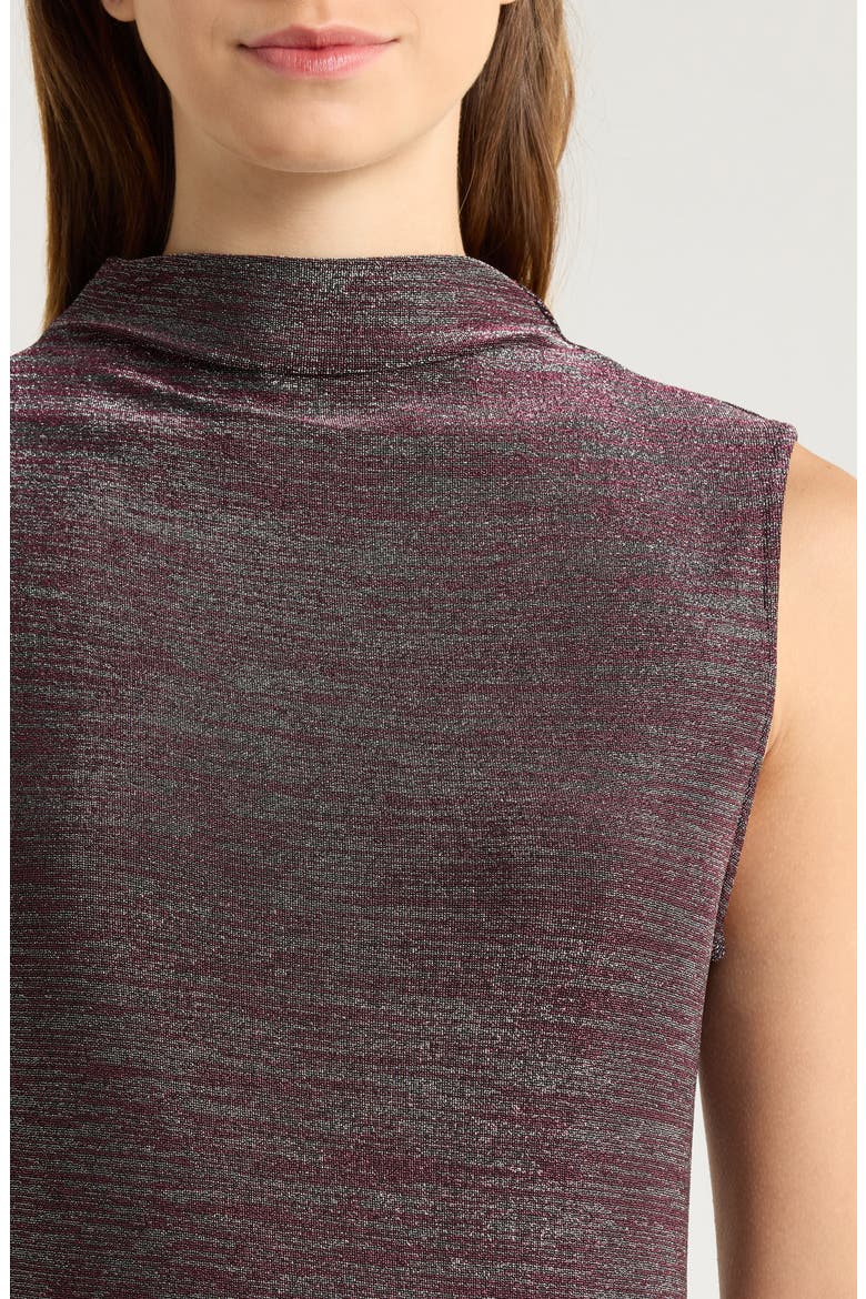 Alora Metallic Sleeveless Mock Neck Top, Alternate, color, SILVER PINK SPACE