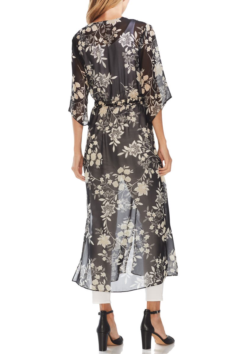 Vince Camuto Floral Getaway Chiffon Duster, Alternate, color,