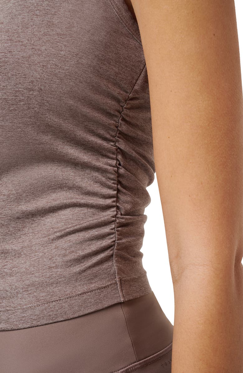 TravisMathew Skyline Ruched Jersey Tank, Alternate, color, Heather Truffle