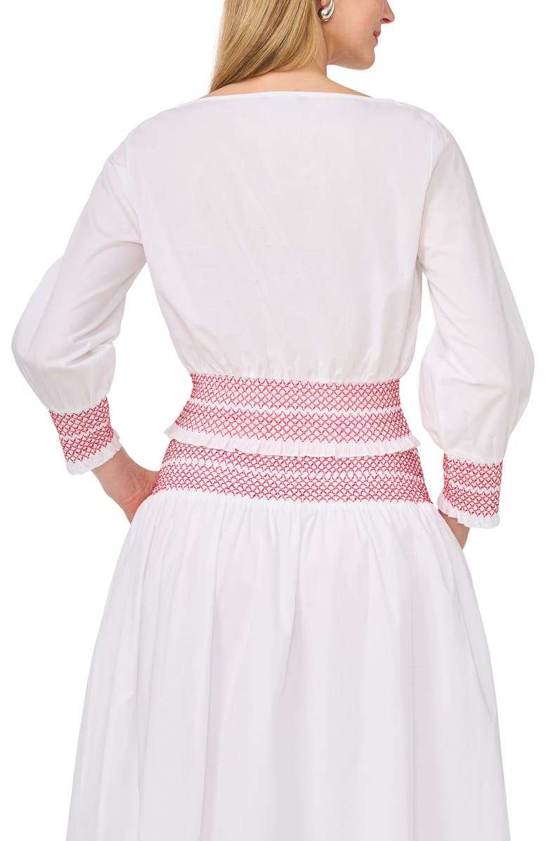 1.STATE Smocked Waist Midi Skirt, Alternate, color, Ultra White
