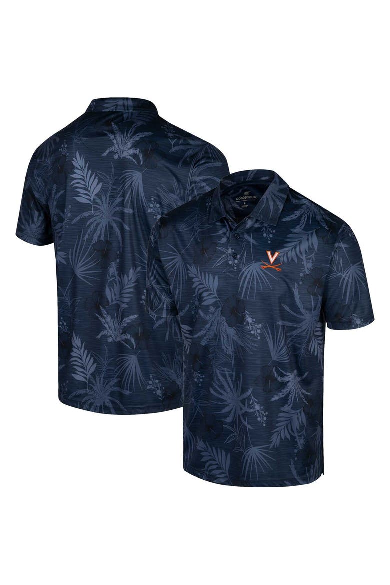 Men's Colosseum Navy Virginia Cavaliers Palms Team Polo, Main, color, Navy