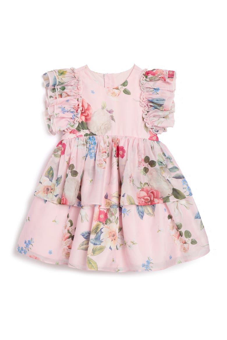 Kids' Floral Ruffle Fit & Flare Party Dress, Main, color, PINK