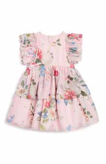 Pippa & Julie Kids' Floral Ruffle Fit & Flare Party Dress
