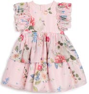 Pippa & Julie Kids' Floral Ruffle Fit & Flare Party Dress
