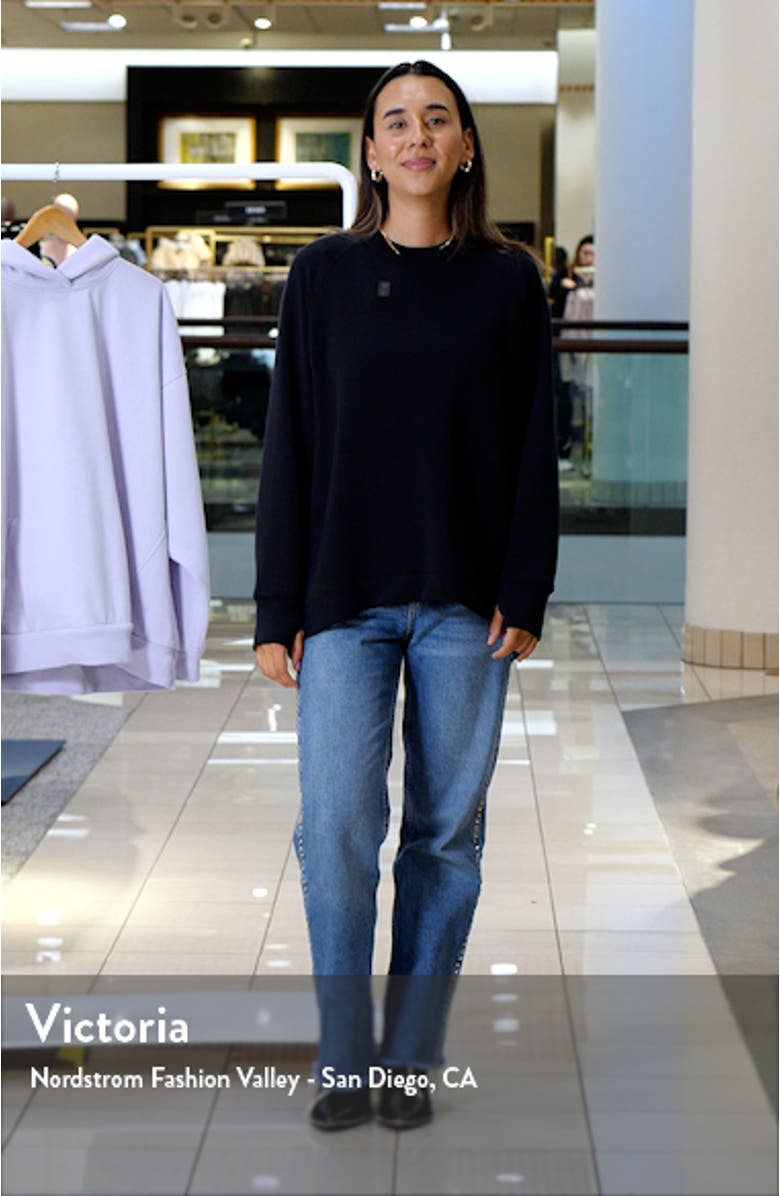 Soft Scuba Knit Oversize Crewneck Sweatshirt, sales video thumbnail