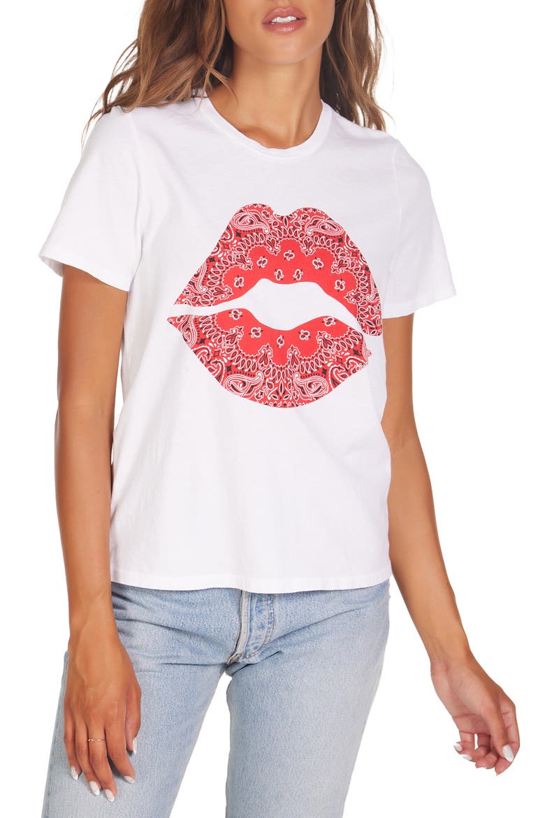 Croft Bandana Lip Top, Main, color, White
