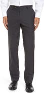 Berle Flat Front Stretch Solid Wool Trousers