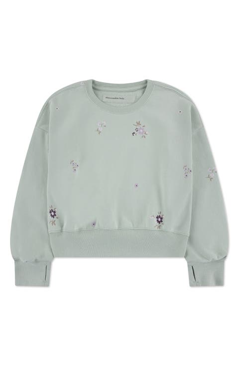 Kids' Floral Print Cotton Blend Sweatshirt (Little Kid & Big Kid)