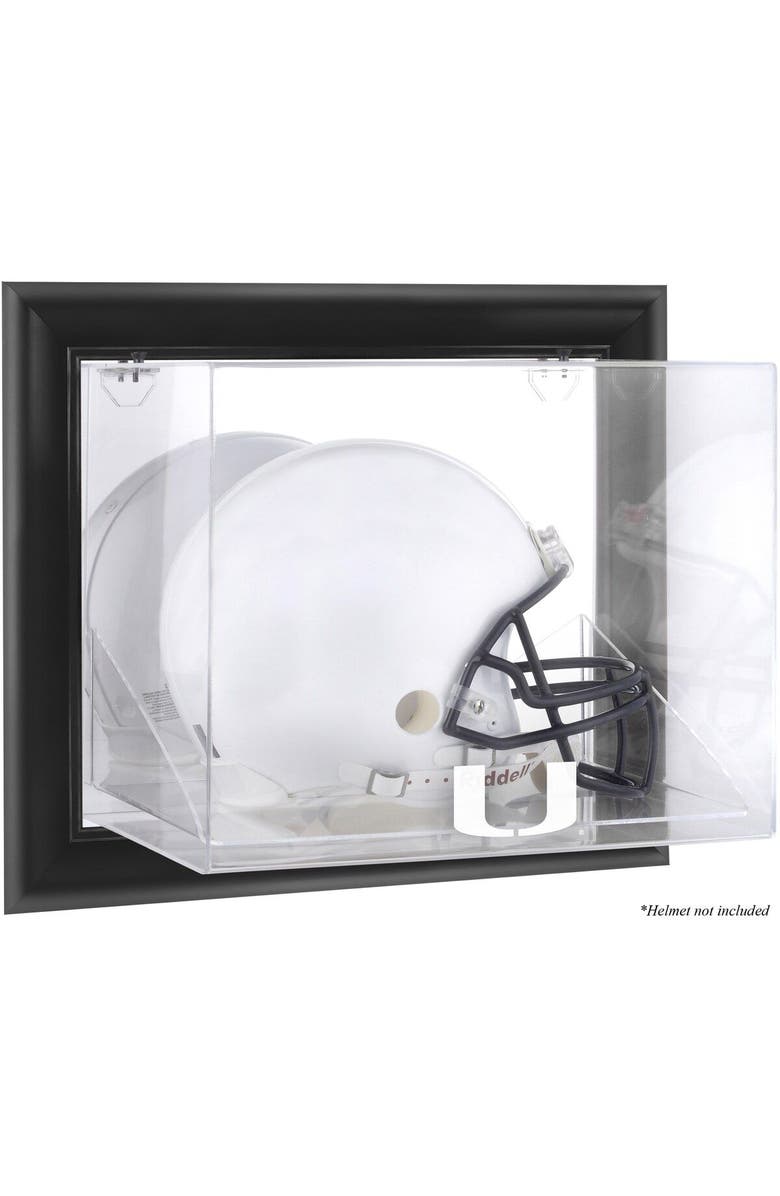 FANATICS AUTHENTIC Miami Hurricanes Black Framed Wall-Mountable Helmet Display Case, Main, color, 