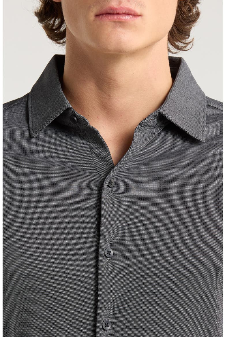 Northpark Knit Button-Up Shirt, Alternate, color, BLACK
