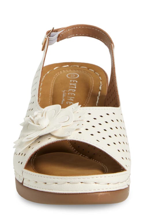 Extreme By Eddie Marc Laser-cut Wedge Slingback Sandal