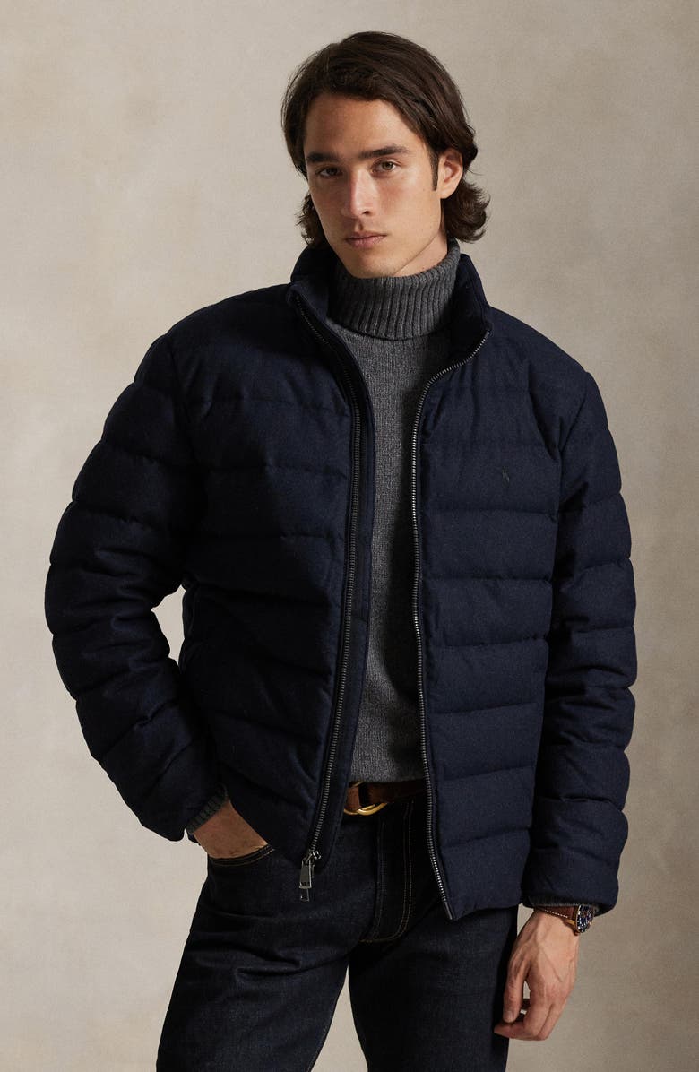 Polo Ralph Lauren The Colden Herringbone Down Jacket, Alternate, color, Navy