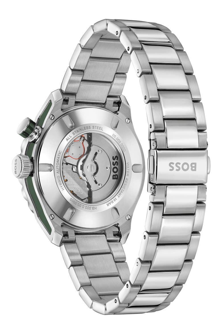 Bossmatic Bracelet Watch, 42mm, Alternate, color, GREEN DIAL