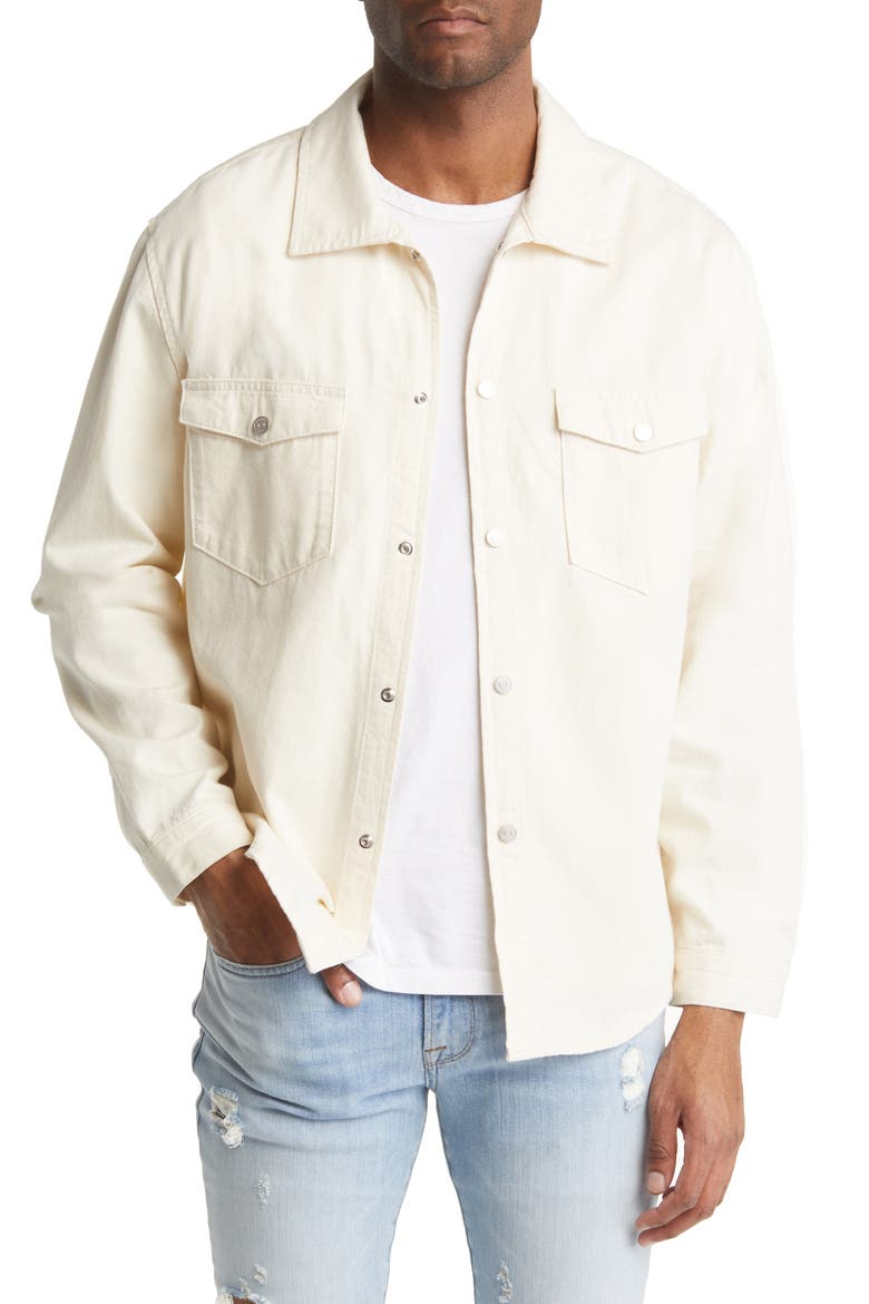 Denim Button-Up Shirt, Main, color, AU NATURAL