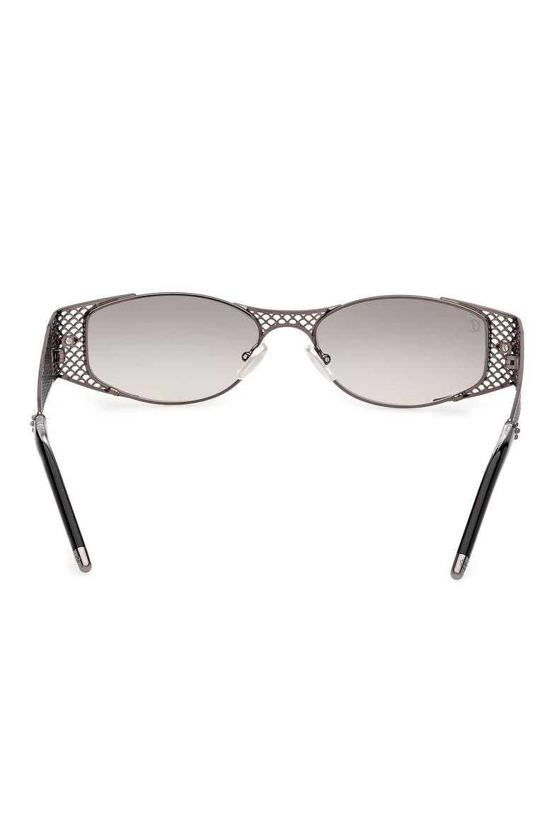 55mm Gradient Oval Sunglasses, Alternate, color, GUNMETAL / CRYSTAL BLACK