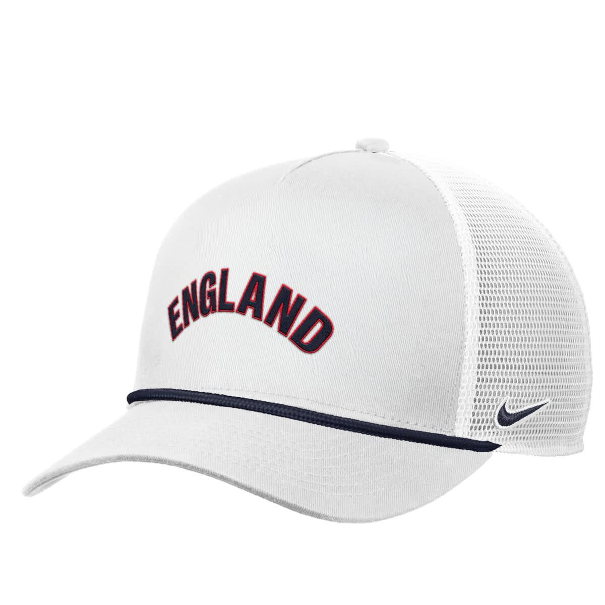 Men's Nike White England National Team Rise Rope Trucker A-Frame ...